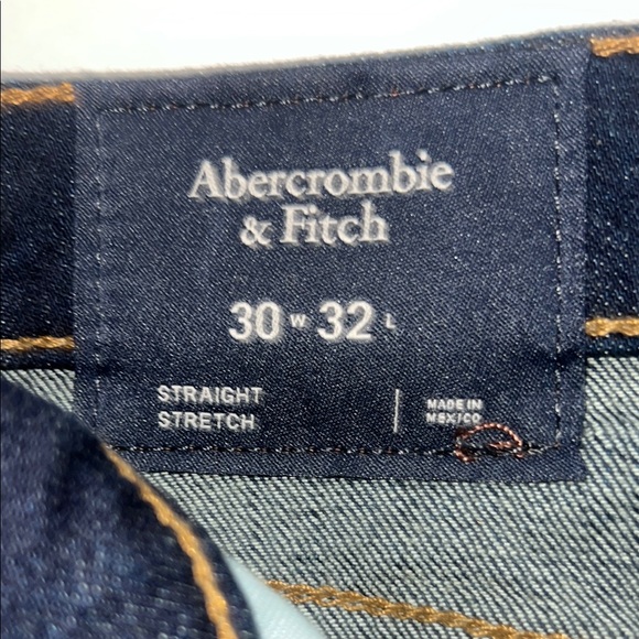 NWT Abercrombie & Fitch Dark Blue Faded Straight Leg Jeans Size 30x32” - Picture 7 of 8